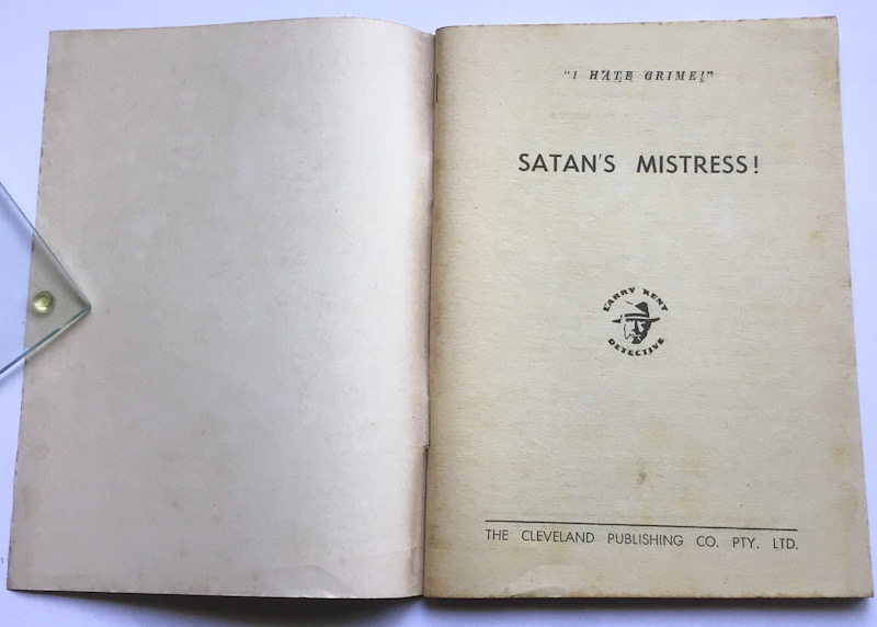 Larry Kent Satan's Mistress Australian Detective paperback book No615